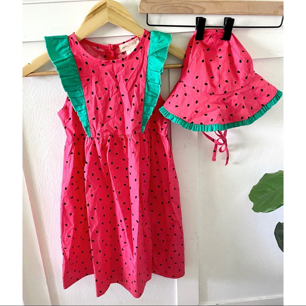 Girl’s Watermelon 🍉 Sundress & Hat